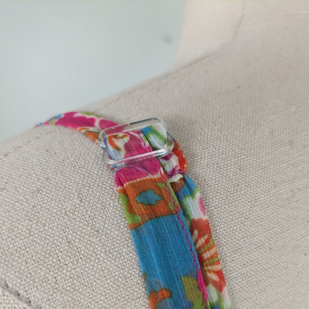Gretchen Scott Midi Dress S Muli Floral Tropical Colorful Beachy Sundress Resort - Picture 5 of 11